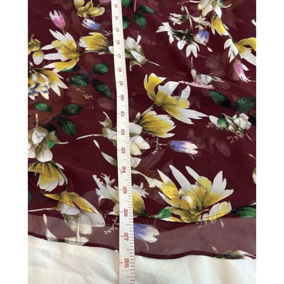 Boutique Women's Plus Size 3X Burgundy Floral 3/4 Sleeve Blouse Top Fairy Boho - Picture 10 of 10